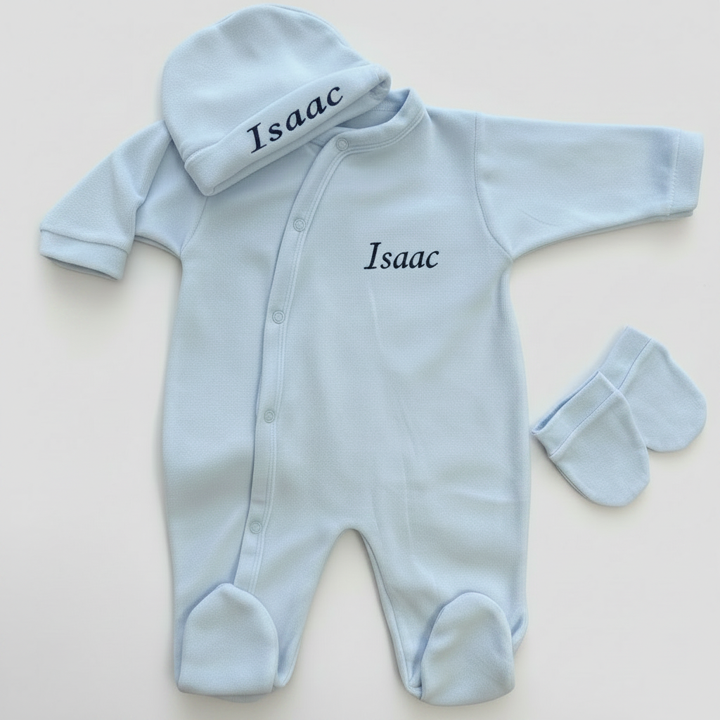 Ensemble uni 3 pièces brodé